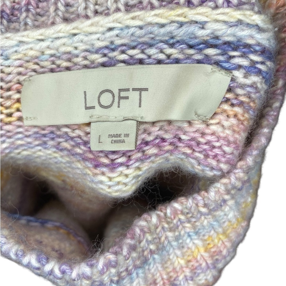 Ann Taylor Loft Sweater Women’s L Pastel Winter Cottagecore Whimsy Twee Coquette - Picture 4 of 5